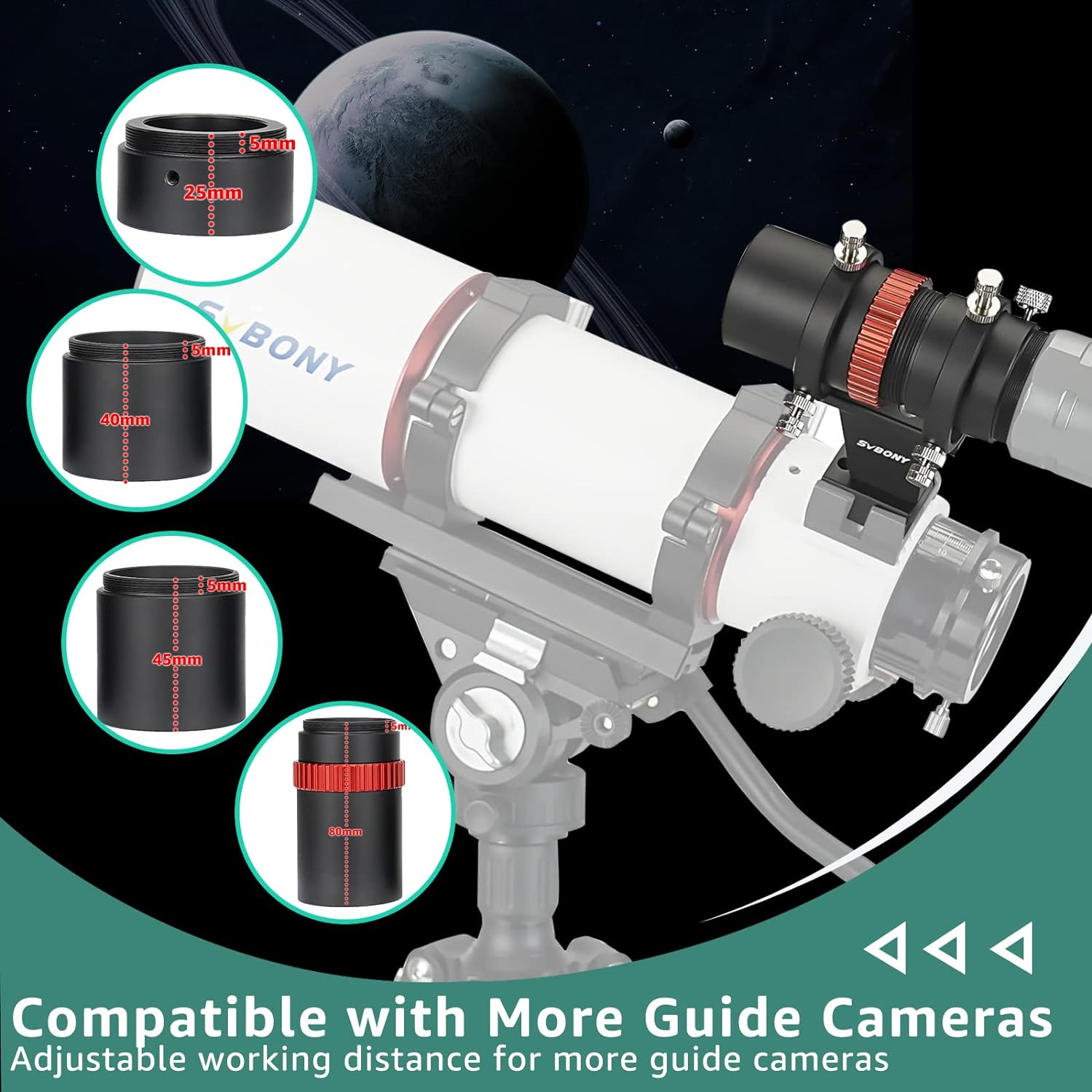 SVBONY SV165 40mm Mini Guide Scope, Bundle with SV905C Telescope Camera