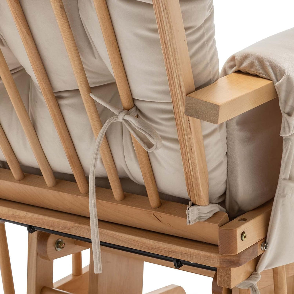 SyyBhb Glider Rocker Replacement Cushions with Storage Pocket, 5PCS, Soft Velvet Thickened, Washable Nonslip, Universal for Use in Glider Rocking Chair, Beige