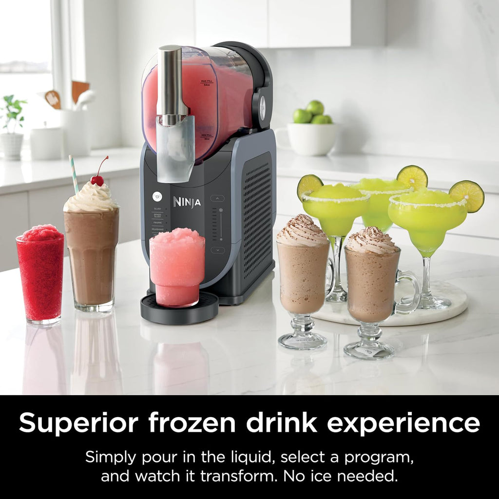 Ninja FS301 SLUSHi 88 oz. Frozen Drink & Slushie Machine (Renewed) Bundle with Ninja SLUSHi Travel Party Tote, Black + 1 Year Extended Protection Pack