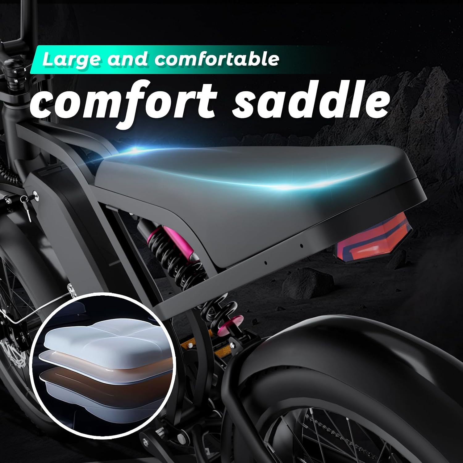 Electric Bike for Adults, 1500W 35MPH 52V, 20AH Battery Ebike, Max 40-60 Miles Electric Motorcycle, 20' Fat Tire Dirt Bike,7-Speed