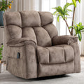 INZOY Oversized Rocker Recliner with Heat and Vibration, Manual Swivel Rocking Recliner Chair with Vibrating Massage, Comfy Padded Overstuffed Soft Fabric Heated Recliner,Camel