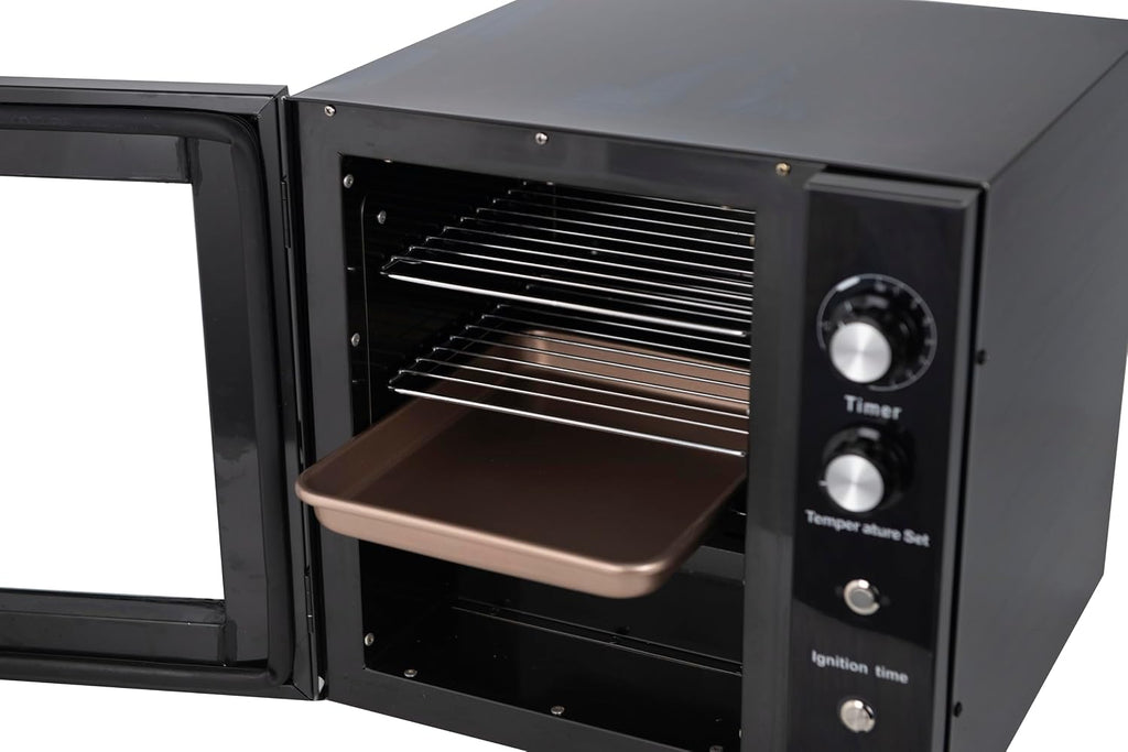 Clivia Electric Vertical BBQ Smoker 10L,Smoker Grill 30-110℃/800W,Heavy Duty Square BBQ Grill Multi-Function Cabinet for Outdoor Cooking or Kitchen and Party，Black
