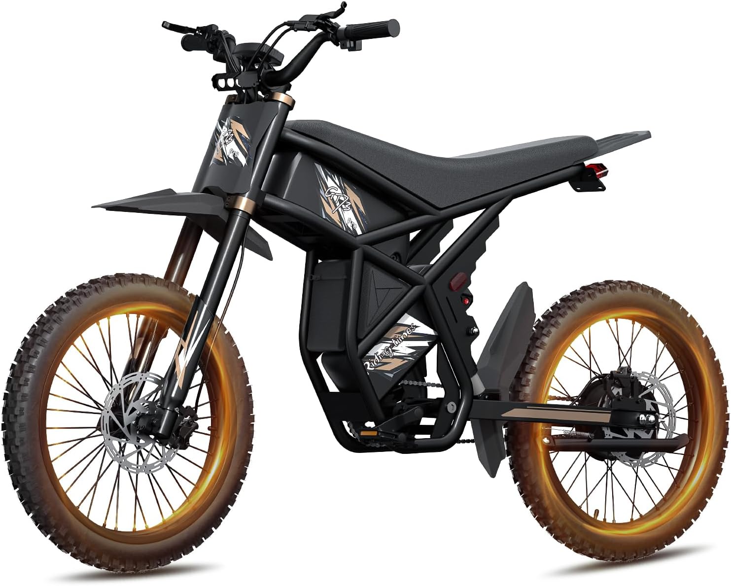 GT73pro/GT73 Electric Dirt Bike for Adults 3000W 50MPH E Dirtbike with 60V/18AH*2 Battery, 85+Miles Electric Motorcycle for Teens ,Dual Hydraulic Brakes & Full Suspension,25' Fat Tire Electric Bike