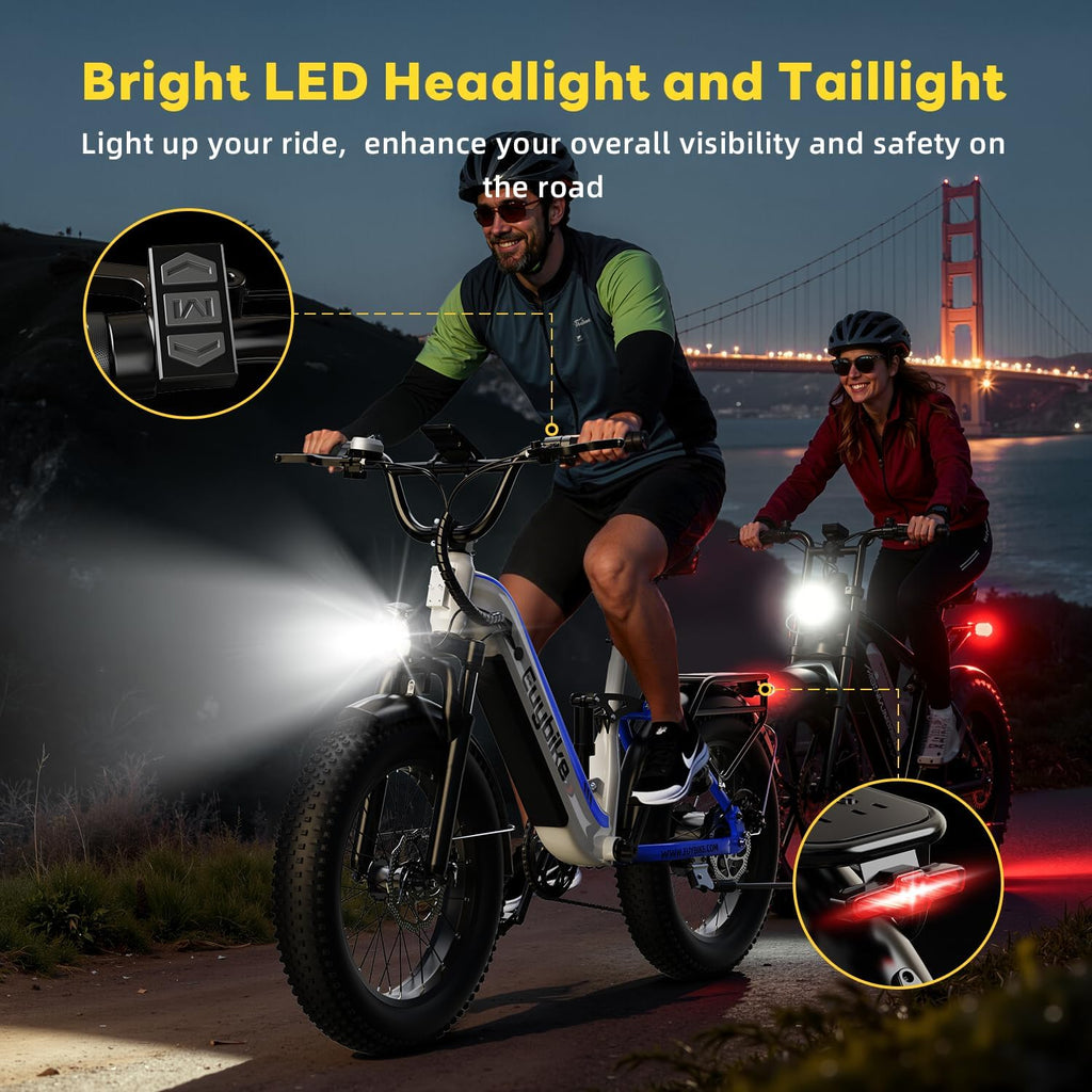 Electric Bike for Adults 1400W Peak, 48V 20AH(960WH) Removable Battery, 20'x4' Fat Tire 80 Miles Range Step-Thru 30+MPH Hunting Ebike, 7-Speed Dual Brakes Electric Bicycle White with Rear Basket