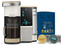 BRUVI Single-Serve Coffee Maker Bundle | Brews Coffee, Espresso, Cold Brew, Matcha Green Tea & More | Includes Brewer + 20 Variety Pods | Touchscreen, WiFi, 70 oz Tank | Cream