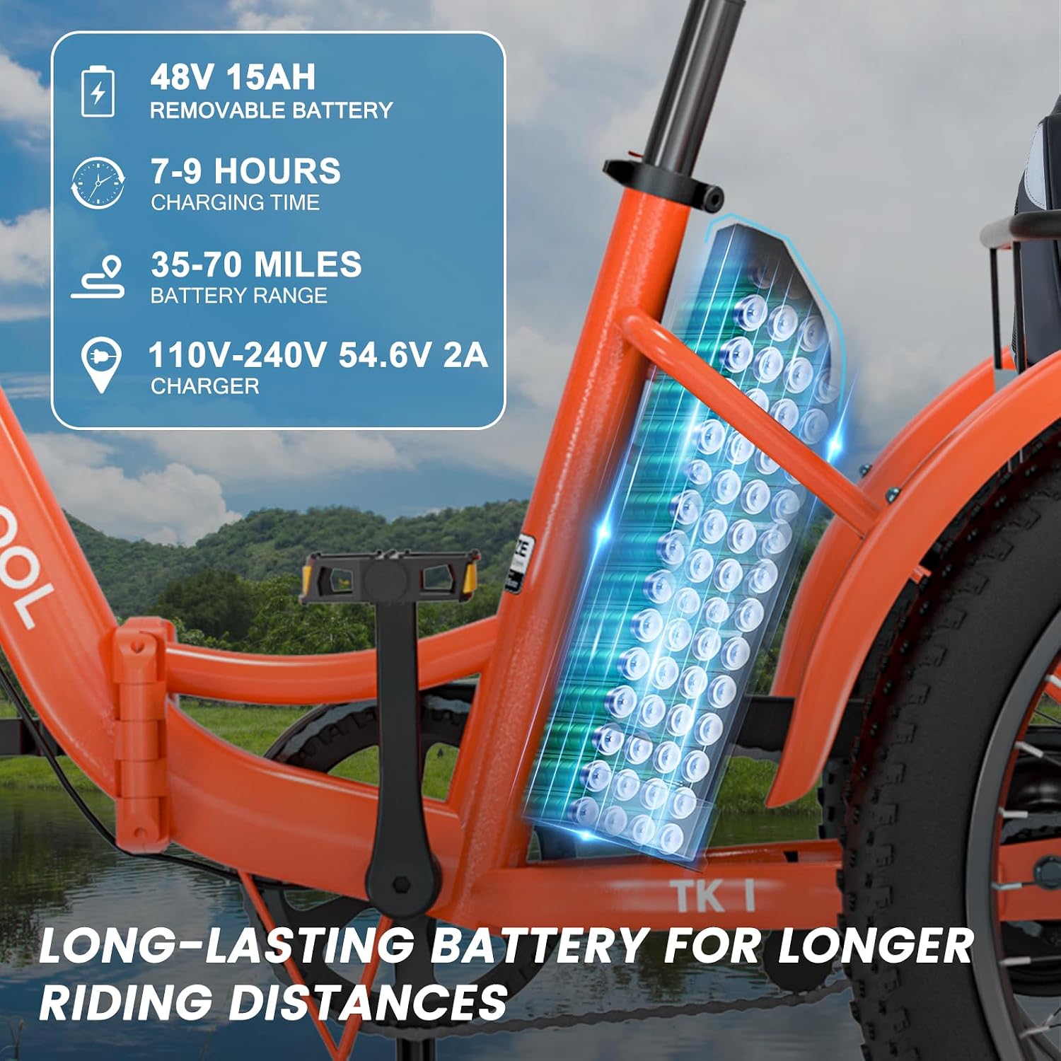 MOONCOOL Folding Electric Tricycle for Adults, 48V 500W 3 Wheels Electric Trike, Aluminum Frame Electric Tricycle Adult Bicycle with Removable Battery, Storage Bags Included