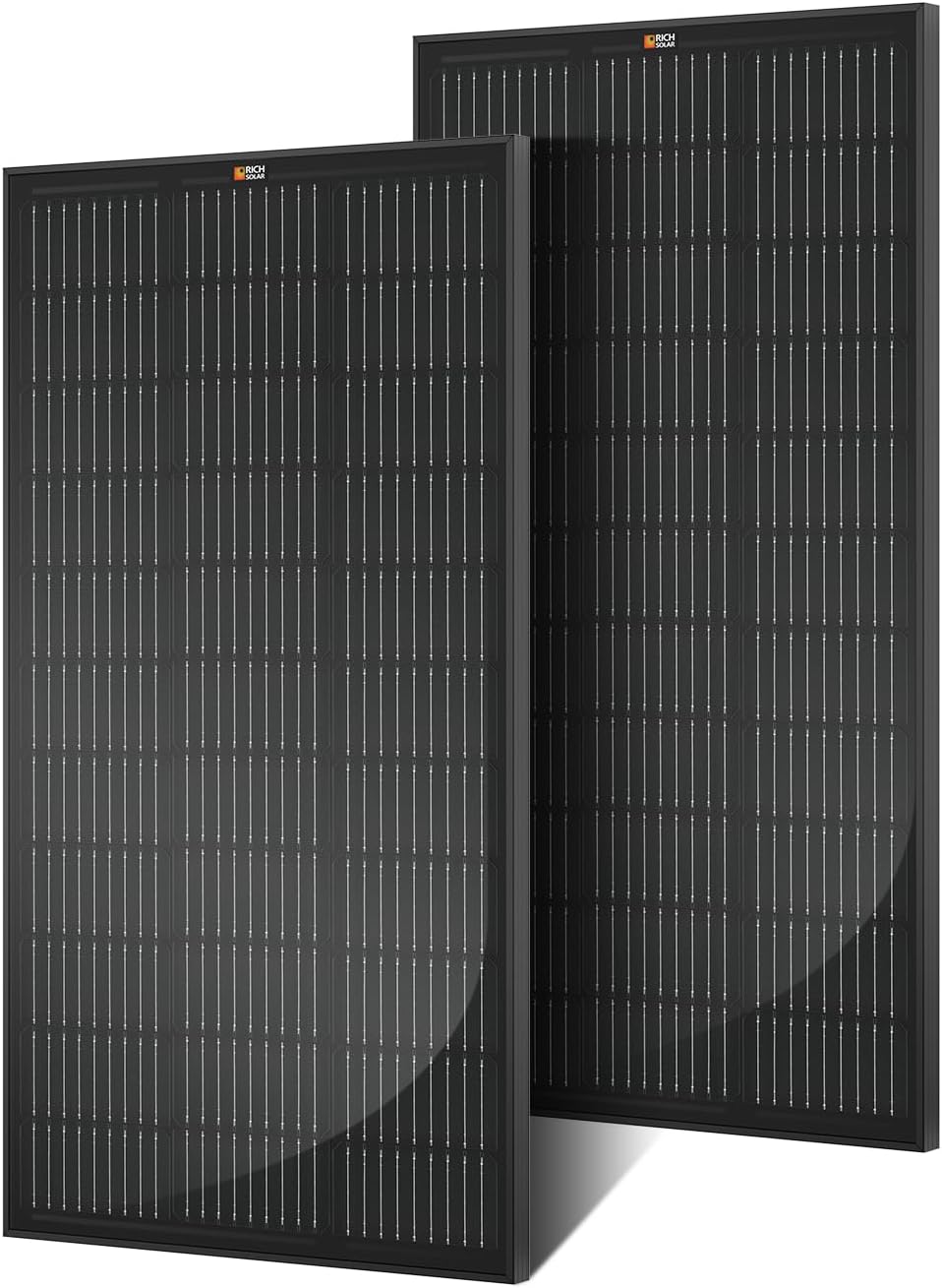 RICH SOLAR 200 Watt 12 Volt Monocrystalline Solar Panel 2 Pack of 9BB Cell 100W High Efficiency Solar Module Charge Battery for RV Trailer Camper Marine Off Grid All Black
