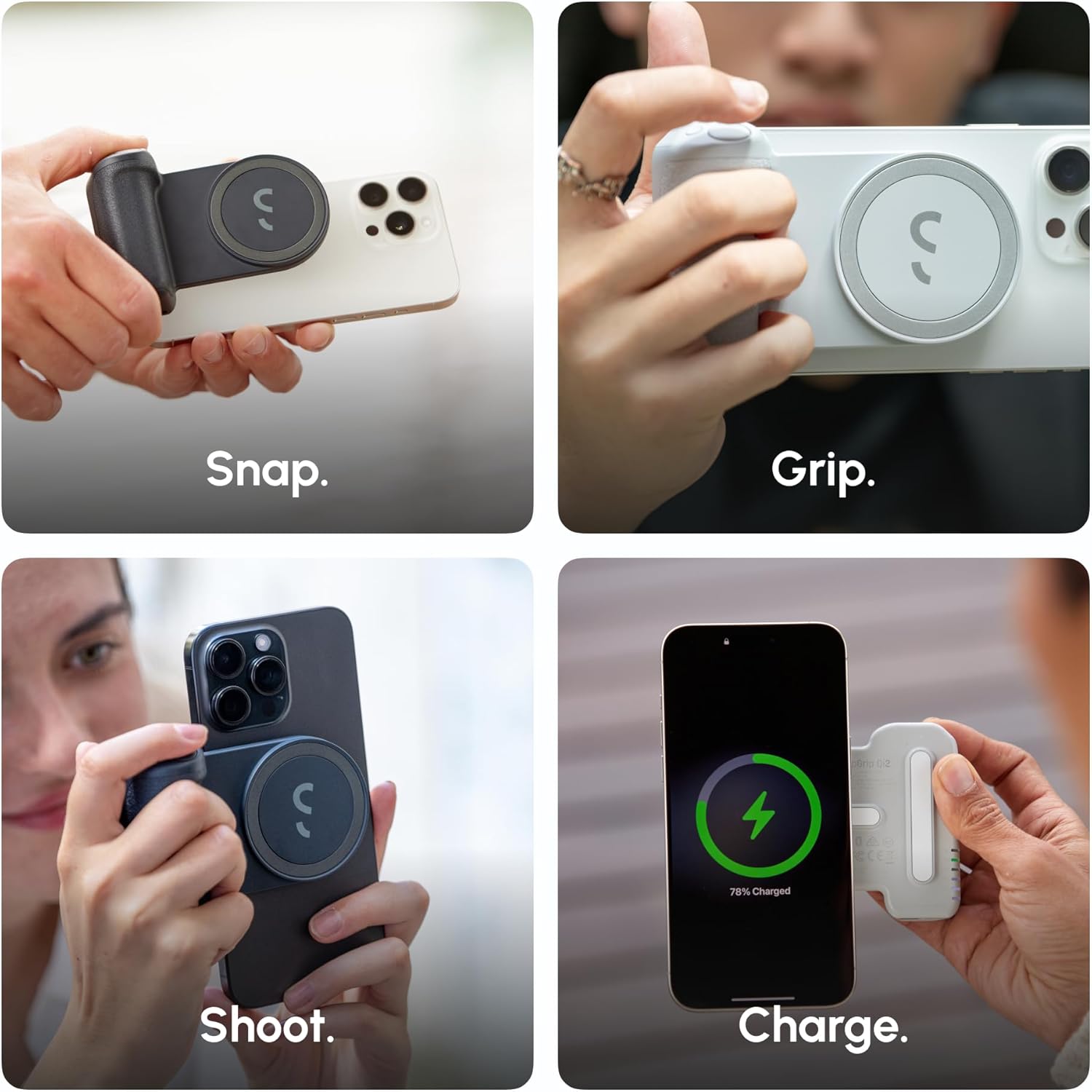 ShiftCam Travel and Creator Kit – MagSafe-Compatible Mobile Creator Bundle for iPhone and Android, Compact Phone Grip, Adjustable LED Light, Extendable Bluetooth Tripod for Vlogging - Creator Kit Pro