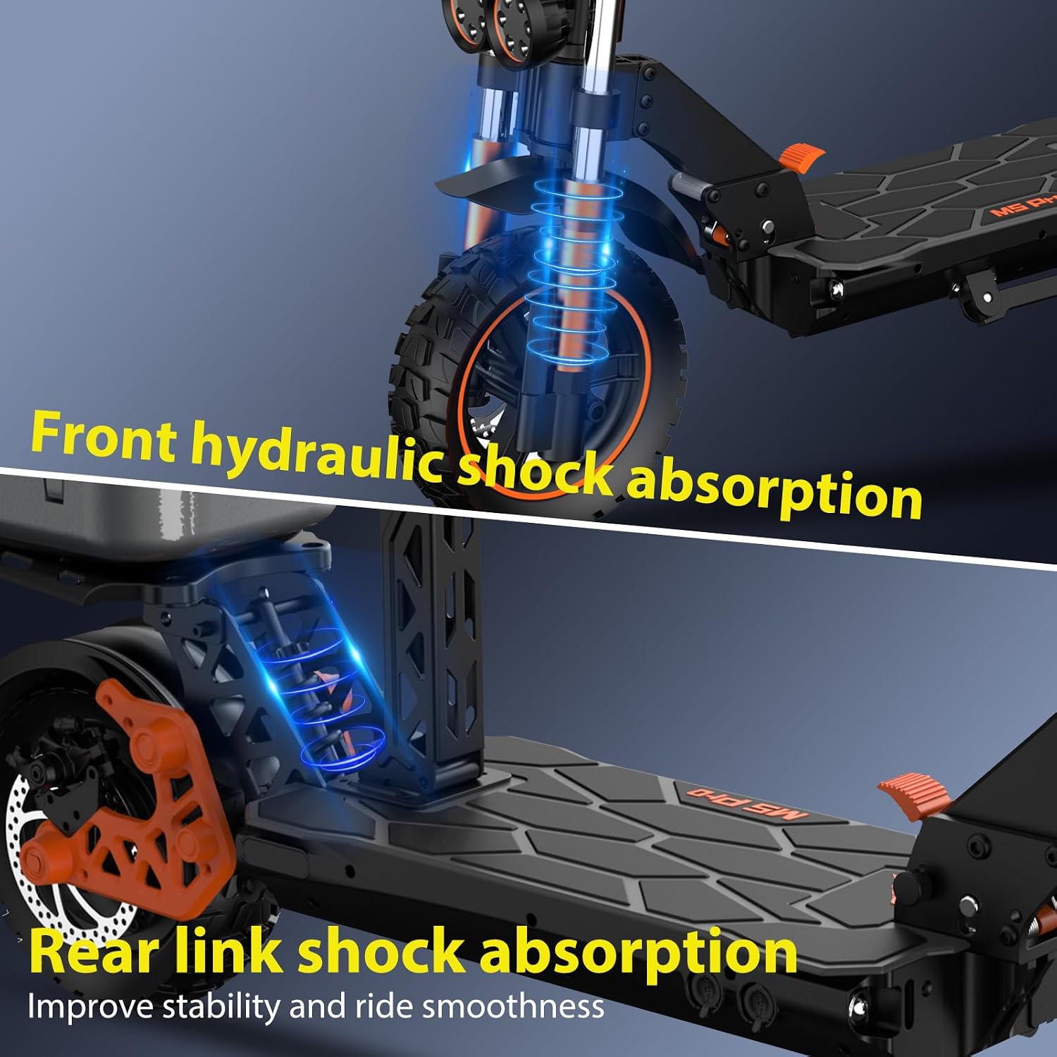 Electric Scooter Adults 1600/2000W Motor 50 Miles Long Range & 30/35 MPH Top Speed 10' Off Road Tire Folding E-Scooter 48V 20.8AH Battery Kick Scooter with Detachable Seat for Commuter Outdoor
