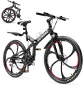 Outroad 26 Inch Mountain Bike, 21-Speed/High-Carbon Steel/Aviation Grade Frame, Dual Disc Brake, Adjustable Ergonomic Seat Bicycle for Men Women Adult, Quick Assembly in 20 Minutes Black