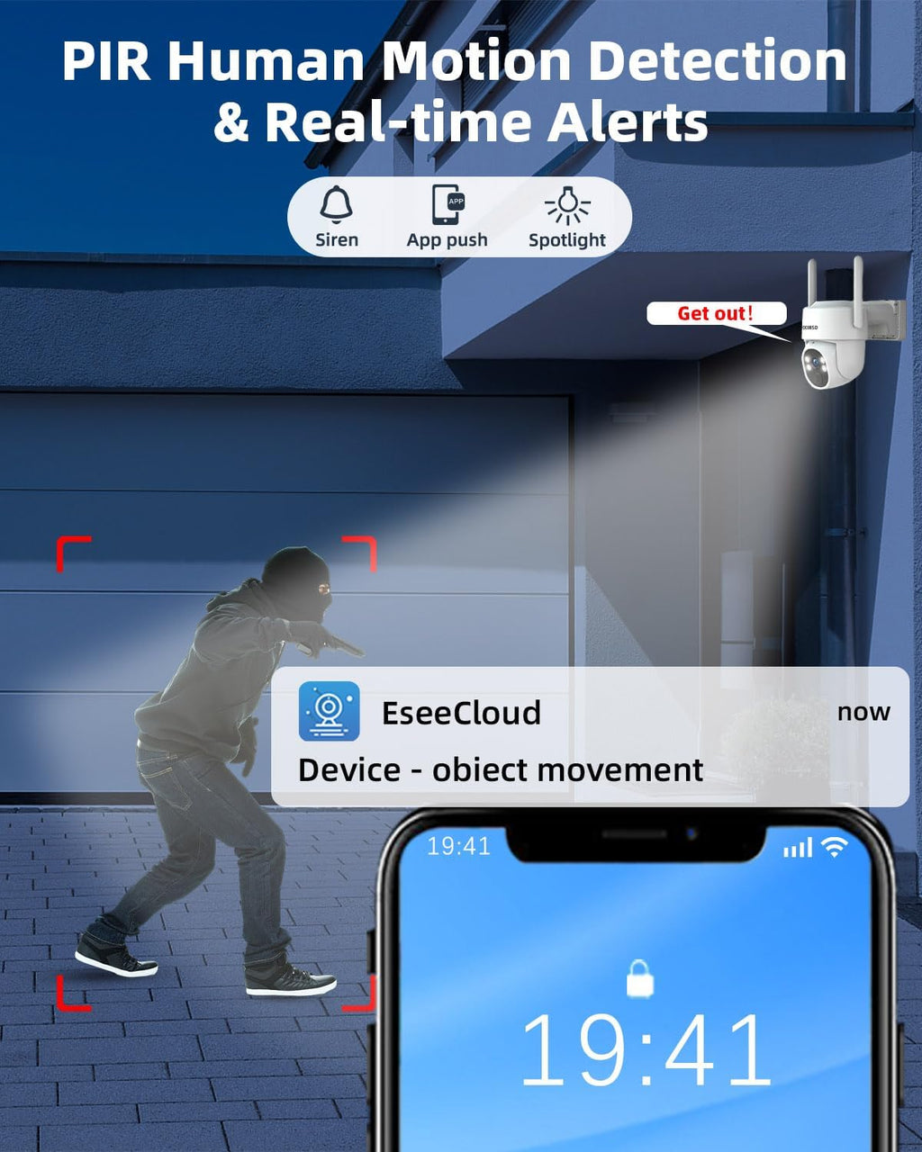 2.5K Outdoor Solar Wireless Security Camera System, 4-Camera Kit with 10' Monitor for Home Surveillance 360° View, 2.4/5GHz WiFi, Forever Power, 64GB Storage, No Subscription, No Monthly Fee