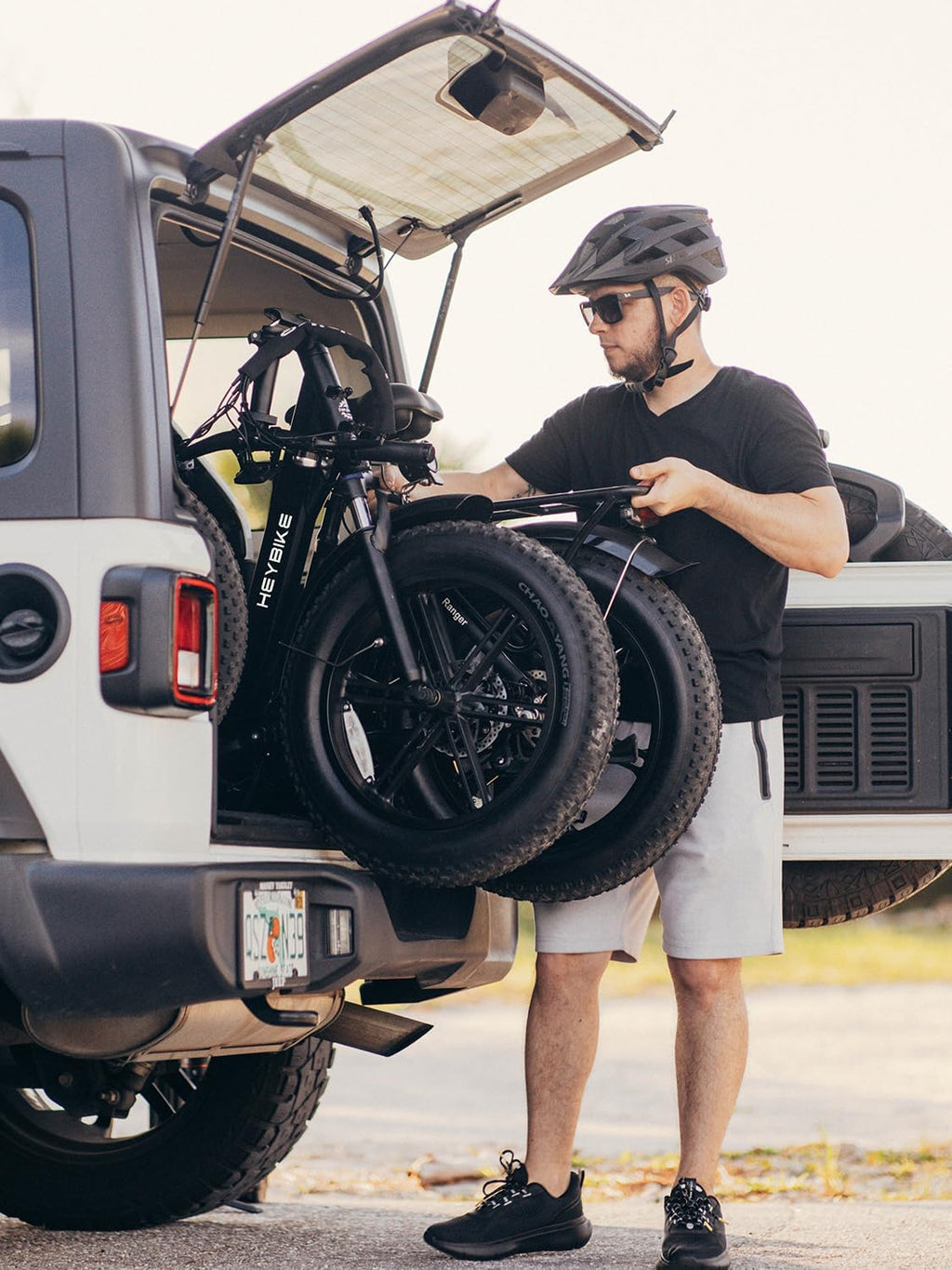 Heybike Ranger Electric Bike for Adults, Peak 1400W Upgraded Motor Ebike, 28MPH [20' Fat Tire All-Terrain] 600Wh Removable Battery Folding Step-Thru E Bike with Front Suspension