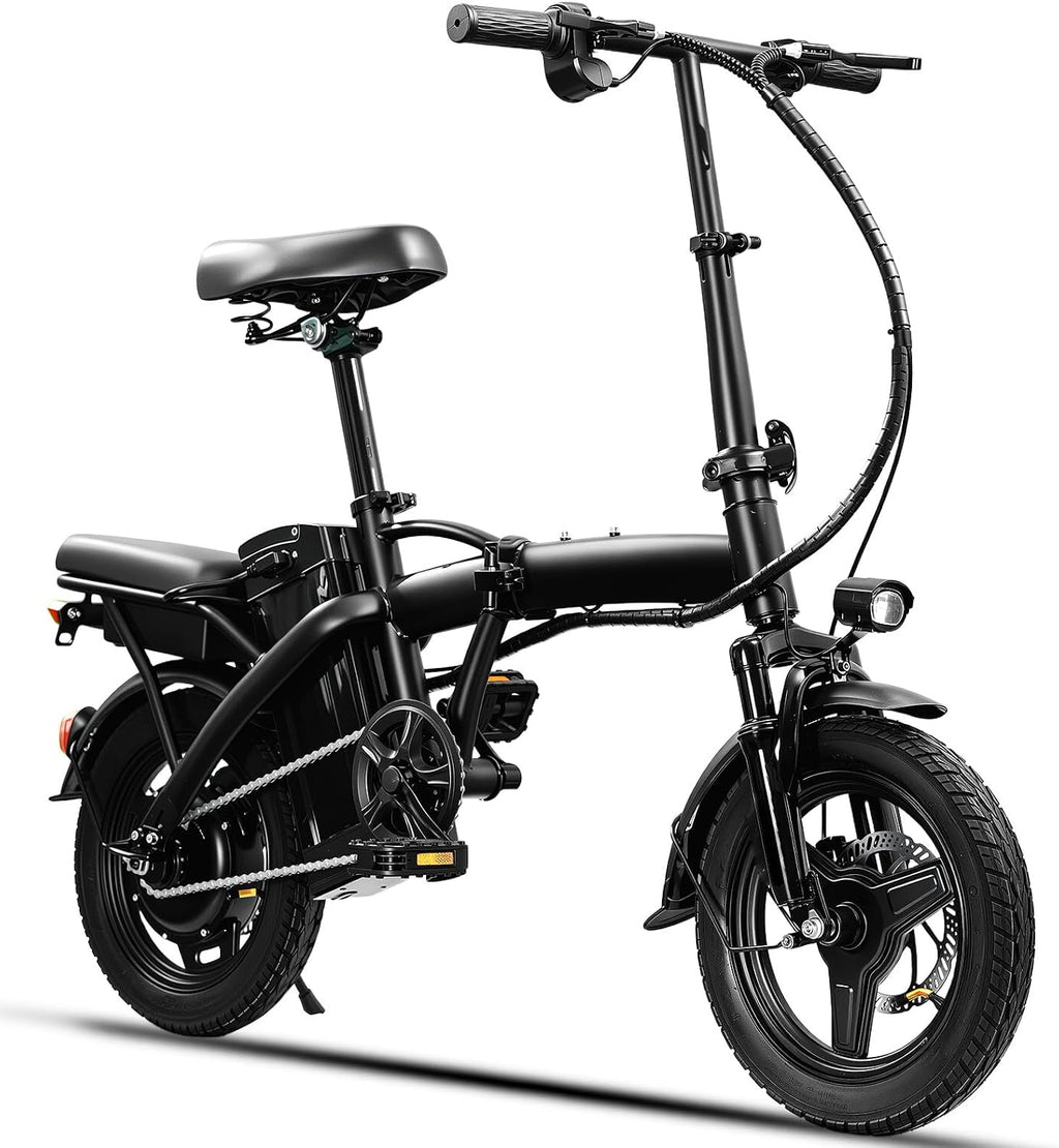Folding Electric Bike for Adults and Teens, 560W Motor 24MPH Compact Commuter Ebike, 32 Miles Range, 48V 10Ah Battery, 3-Level Pedal Assist, 14' Mini Foldable Electric Bicycles, UL2849 Certified