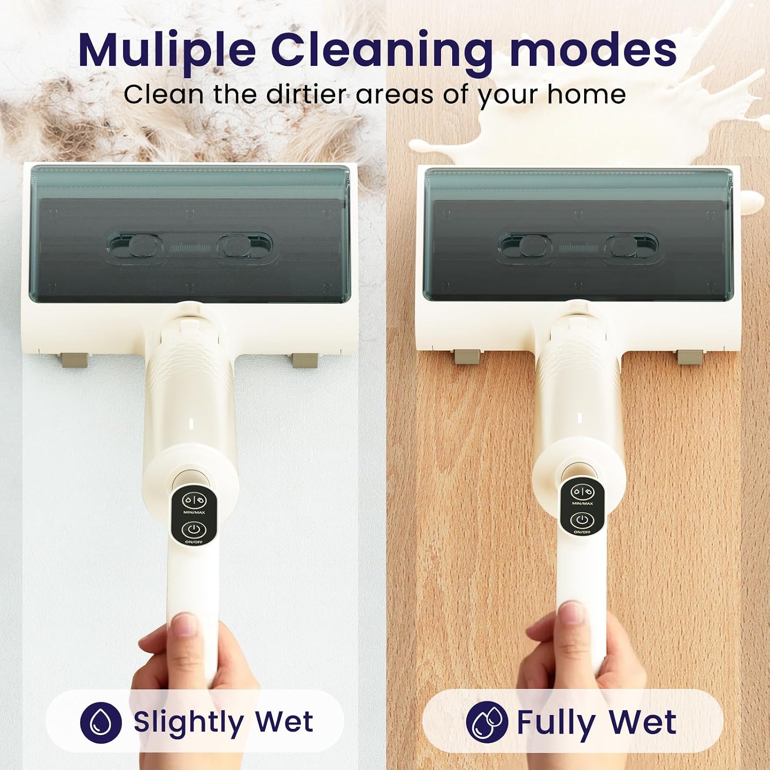Lefant Cordless Wet Dry Vacuum Mop,Vacuum Cleaner for Home with 60 Mins Runtime,180° Lay-Flat,2 Adjustable Cleaning Modes,Anti-Tangle,Lightweight Stick Vacuum for Carpet,Pet Hair,Hardwood Floor LS100