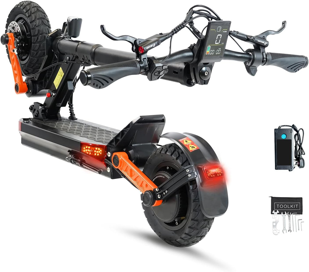 Fast Electric Scooter Adults, 1200W/5600W Off Road E Scooter, 35/50 Miles Long Range, 35/50 MPH Top Speed, 10/11' Tires, Foldable Kick Scooter for Adults and Teens with Dual Suspension