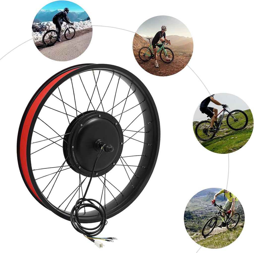 LOYALHEARTDY 700C/20/24/26/ Inch Front Wheel Hub Ebike Conversion Kit, Front Wheel Electric Bicycle Kit Front Wheel Hub Motor with Controller, LCD Display, PAS (No Batteries)