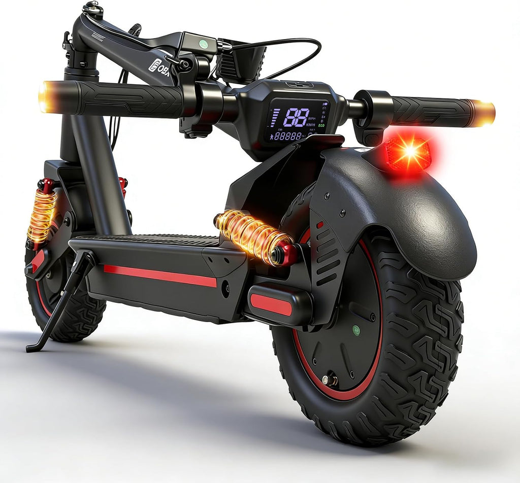 Electric Scooter for Adults 10' Off-Road Pneumatic Tire 1200W Motor Max 33 Miles Long Range, 30 MPH Top Speed with Cruise Control, Dual Suspensions, Turn Signals Foldable E-Scooter, UL-2272 Certified