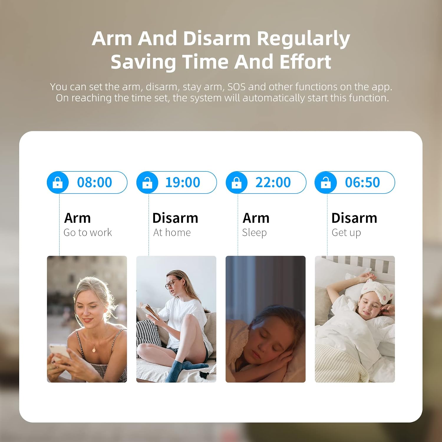 PGST Home Security Systems for House, Wireless Home Security Alarm System, Door/Window Sensor Motion Sensors with App Alert, WiFi+GSM 4G Home Alarm System No Subscription（103-F）