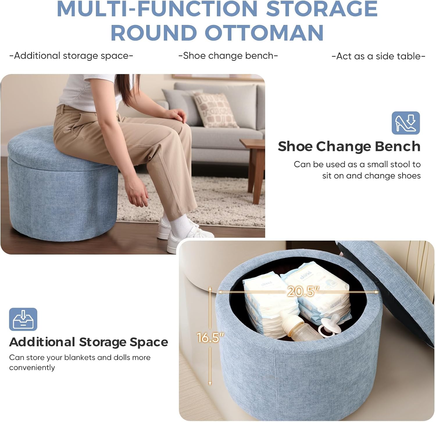 Power Recliner Chair Swivel Glider, Large Nursery Glider with Ottoman & USB Charging Port, Chenille Upholstered Rocker Glider Recliner for Nursery,Living Room, Blue