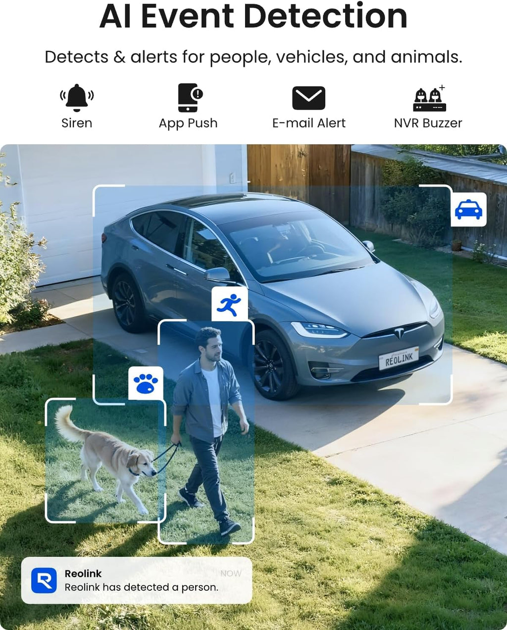 REOLINK 12MP Wired Security Camera System, 4pcs H.265 12 Megapixel UHD PoE Surveillance Cameras, Person Vehicle Pet Detection, Spotlight Color Night Vision, 8CH NVR with 2TB HDD, RLK8-1200B4-A