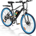 Electric Bike, 1500W/1000W/750W Peak Motor, 80/70/55 Miles Range & 20MPH Speed, 26'' Tires, APP Control E Bike, Shock Absorber, Adjustable Seat, Commuting Electric Bike for Adults