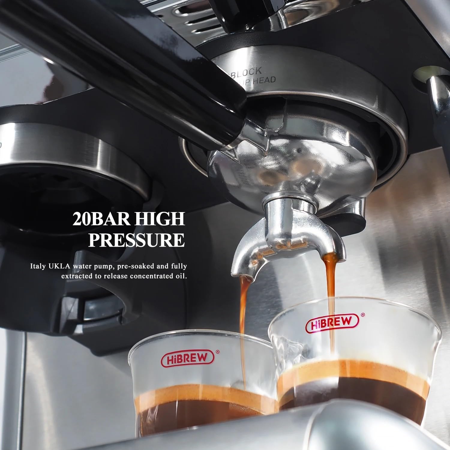 HIBREW H7 - Espresso Machine with Grinder, 58mm Coffee Machine with Milk Frother for Making Cappuccino, Latte, and American Coffee.