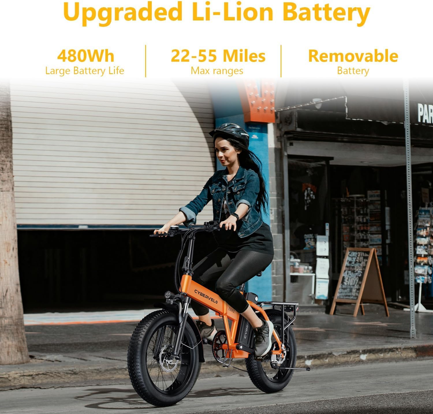 Folding Electric Bike, Removable Large Capacity Battery Ebike,Fat Tire Adult E-Bik,Long Range, Long-lasting Ebike