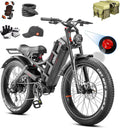 eAhora 2026 Romeo Pro 3 50MPH Electric Bike for Adults 5600W Dual Motor E Bike 60V/80Ah 250 Miles Long Range Electric Bicycle,26 * 4.0 Fat Tire Full Suspension Electric Mountain Bike Delivery Commute
