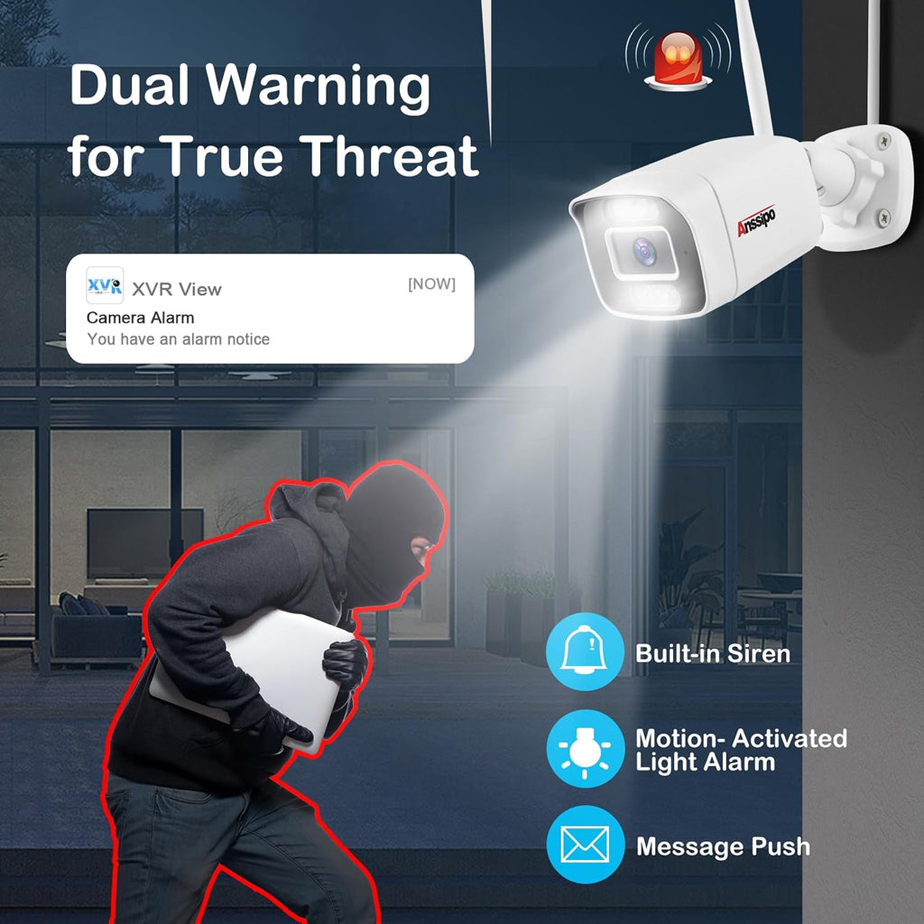 5MP WiFi Security Camera System Outdoor, Expandable 8CH 5MP NVR, Corded Electric Power Home Cameras, 24/7 Continuous Recording, 1TB Hard Drive, 2 Way Audio, AI Detection, Color Night Vision