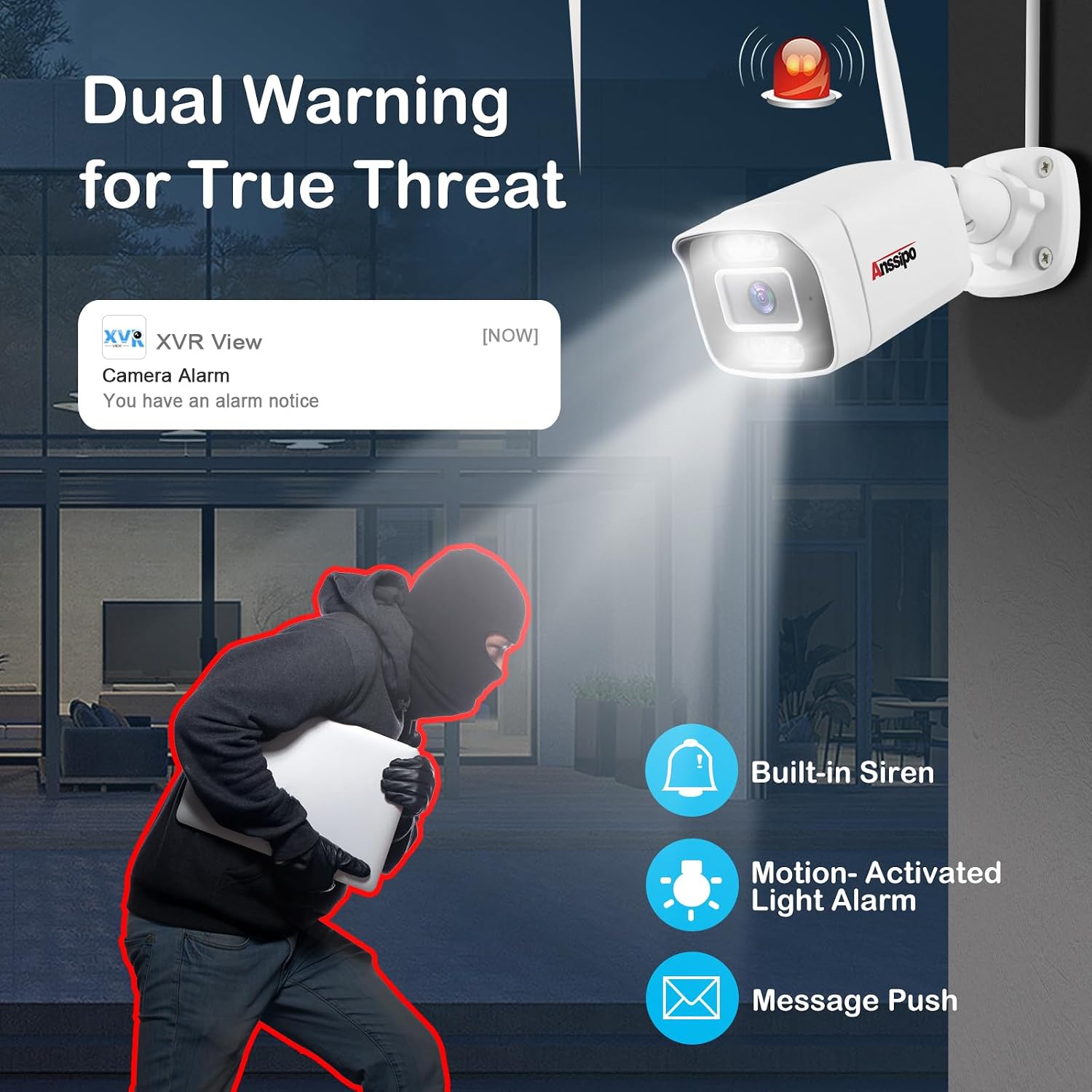 5MP WiFi Security Camera System Outdoor, Expandable 8CH 5MP NVR, Corded Electric Power Home Cameras, 24/7 Continuous Recording, 1TB Hard Drive, 2 Way Audio, AI Detection, Color Night Vision
