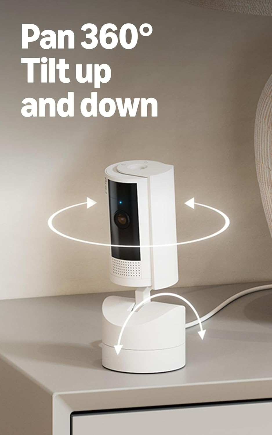 Ring Pan-Tilt Indoor Cam, Black with Ring Spotlight Cam Pro Plug-In, Black