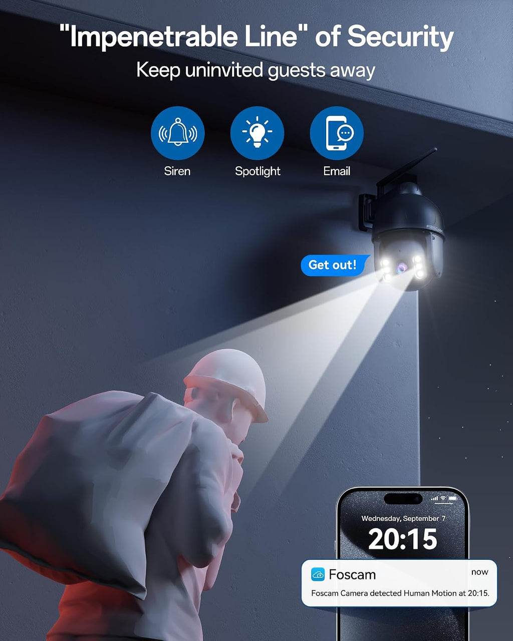 FOSCAM 4K/8MP Security Camera Outdoor, 4X Optical Zoom AI Human/Vehicle Detection,165FT Color Night Vision, 120dB Siren, IP66