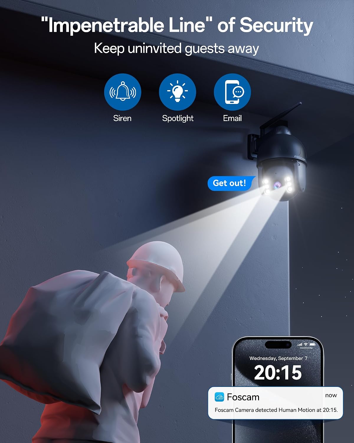 FOSCAM 4K/8MP Security Camera Outdoor, 4X Optical Zoom AI Human/Vehicle Detection,165FT Color Night Vision, 120dB Siren, IP66