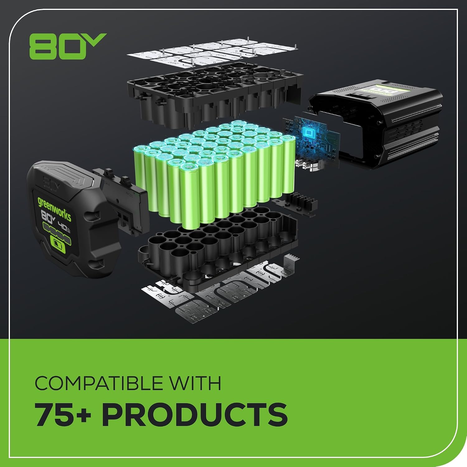 Greenworks 80V 20' Brushless Pole Hedge Trimmer, 2.0Ah Battery and 2A Charger