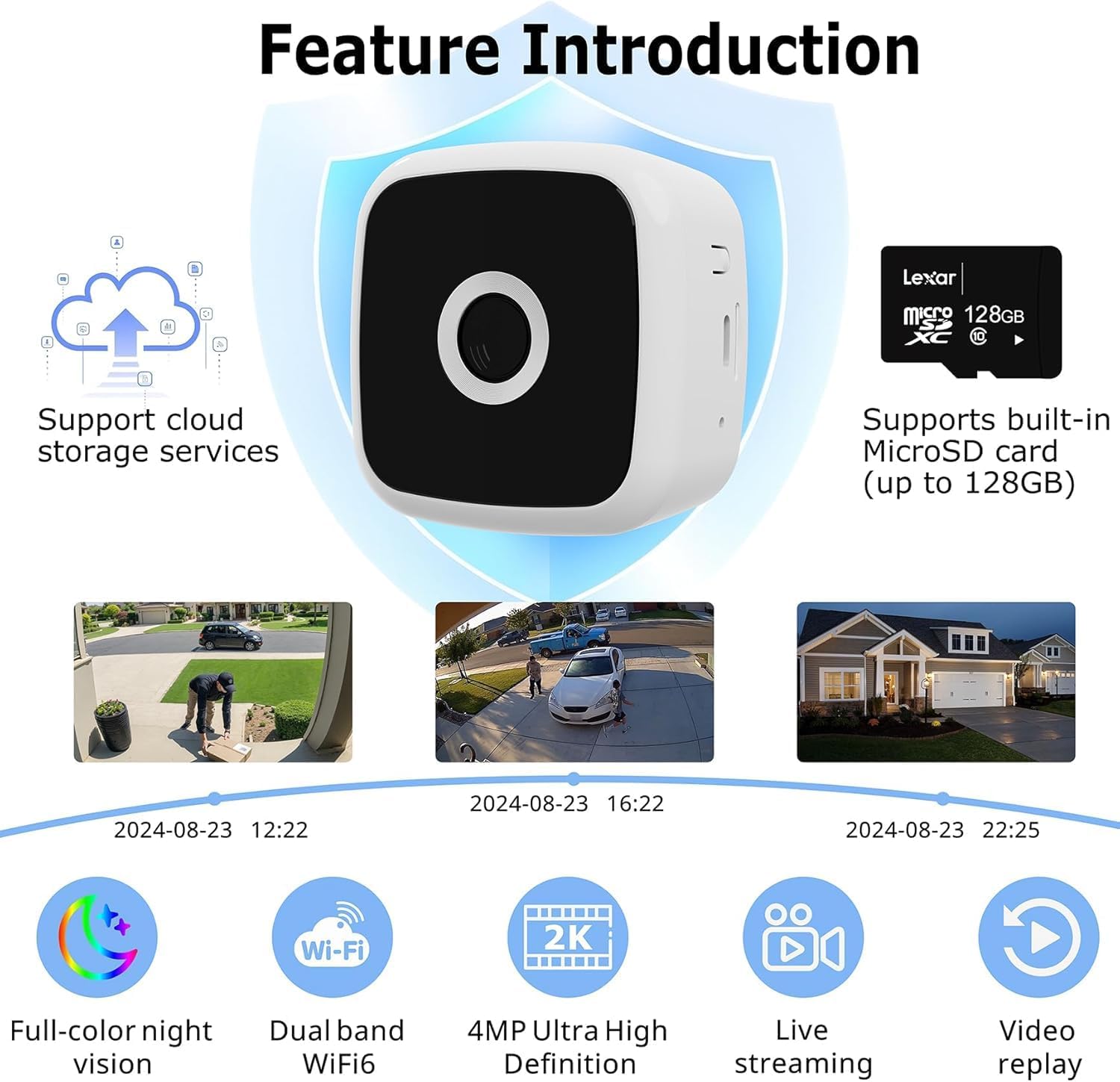 SOIADV Window Cameras for Home Security 4Pack, Wireless Security Camera System with Battery Powered, Indoor Camera with 4MP QHD, Motion Detection, Smart AI Color Night Vision, 2.4G&5GHz, Cloud/SD
