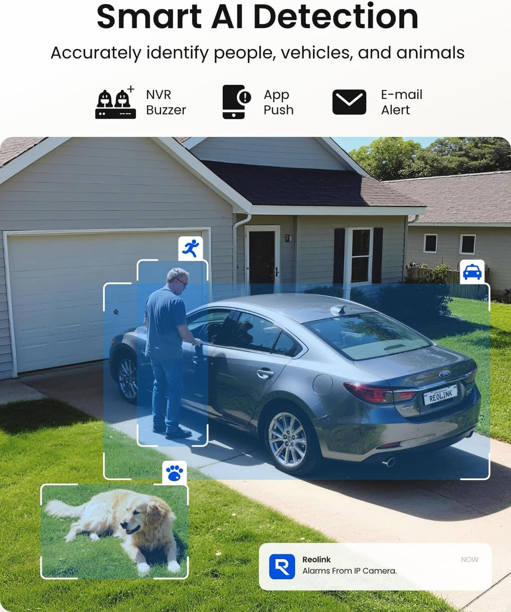REOLINK 8CH Network Video Recorder for Home Security Camera System, 24/7 Recording(HDD Not Included), Only Work with 16MP/12MP/4K/8MP/5MP/4MP REOLINK PoE IP Camera, RLN8-410