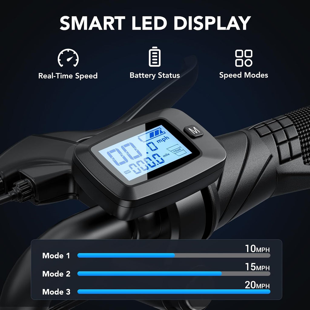 Caroma Peak 1200W Electric Scooter with Seat, 16' Fat Tire Electric Dirt Bike, Max 30Miles Ranges, Top Speed 20Mph, Electric Motorcycle Mini Bike with Basket for Pets & Cargo, UL 2272 Certified