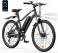 Electric Bike, 1500W/1000W/750W Peak Motor, 80/70/55 Miles Range & 20MPH Speed, 26'' Tires, APP Control E Bike, Shock Absorber, Adjustable Seat, Commuting Electric Bike for Adults