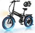 VARUN Electric Bike - Peak 750W Adults Ebike Up to 80KM, 25MPH, 624Wh Anti-Theft Battery, Shock Absorber, Pedal-Assist Level, Portable 20' Fat Tire Ebike for Women & Men