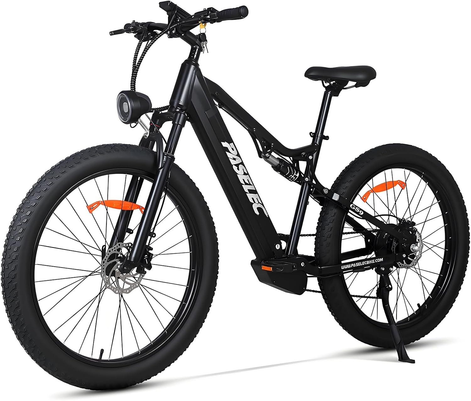 PASELEC Electric Bike for Adults, 1300W Peak Motor E-bike, 27.5'x3.0' Fat Tire Electric Mountain Bike With Full Suspension, 15.6Ah Removable Battery Adult Electric Bicycle, 70 Miles Max Range, 8-Speed