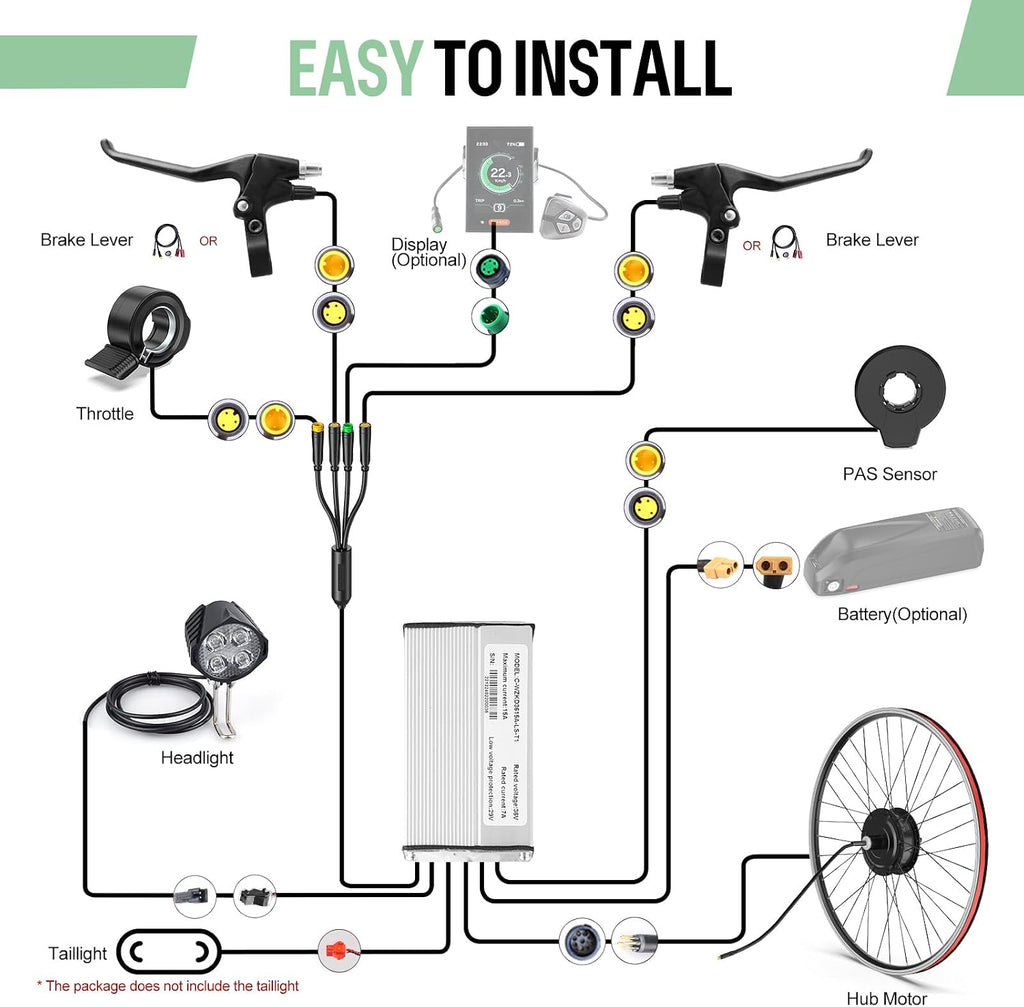 BAFANG 48V 500W/750W Rear Hub Motor Kit 20'/26'/27.5'/700C Rear Wheel Electric Bike Conversion kit Ebike Conversion Kit with Optional Battery&Display