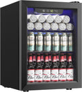 Icyglee Beverage Refrigerator Cooler, 16 Bottle 68 Can Mini Fridge with Glass Door, Wine Beer Freestanding Drink Fridge, Digital Temperature Control & Adjustable Shelves for Home Office, 1.7 cu.ft