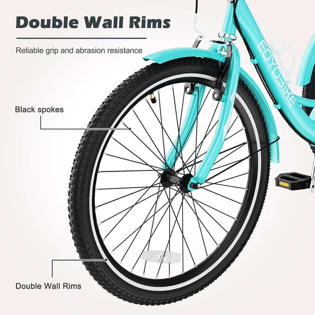 ABORON Adults Tricycle, 3 Wheels Bike for Adult, Tricycle for Adults, Double-Wall Wheel Rims, Tricycle for Women Men Exercise Outdoor Sports