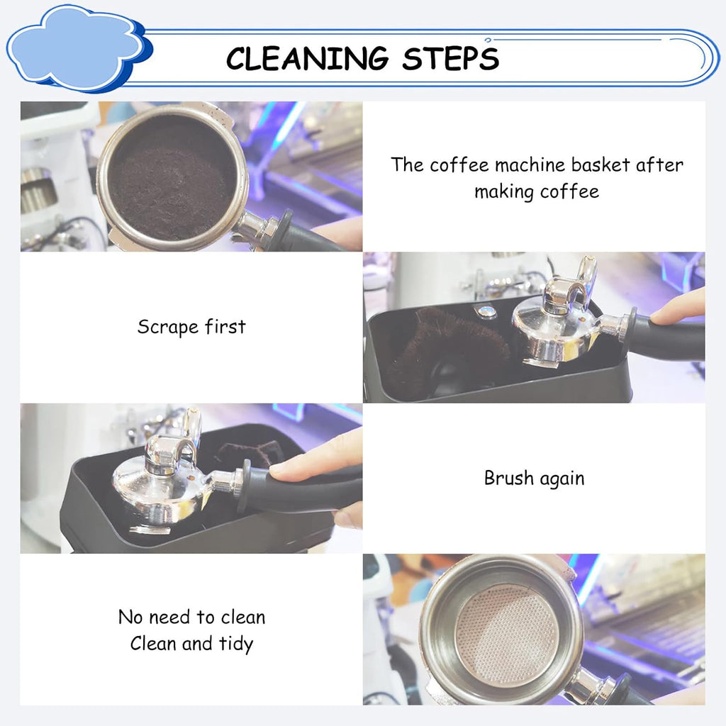 Electric Portafilter Cleaning Machine, 300 RPM Portafilter Cleaner Electric Espresso Coffee Grounds Cleaning Machine Automatic, Simple to Operate, for 58mm Coffee portafilter White