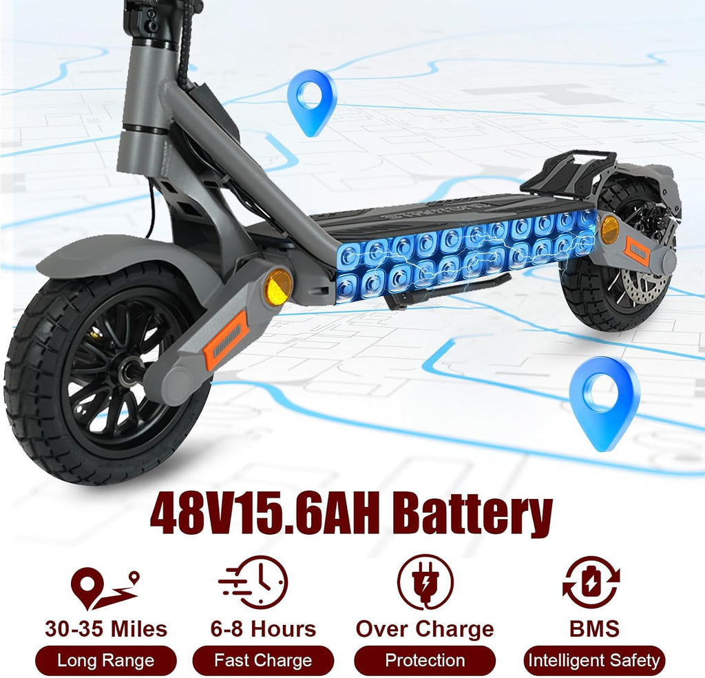Fast Electric Scooter Adults, 1200W/5600W Off Road E Scooter, 35/50 Miles Long Range, 35/50 MPH Top Speed, 10/11' Tires, Foldable Kick Scooter for Adults and Teens with Dual Suspension