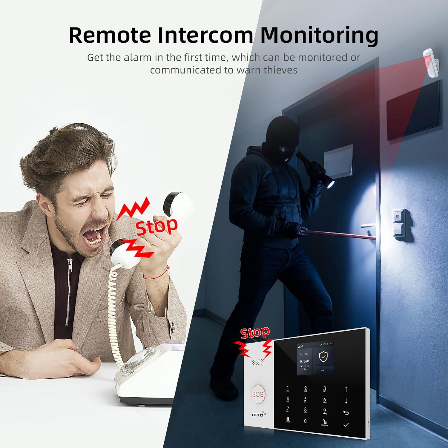 LWOHSI Wireless Alarm System,DIY 4G/WiFi Home Security Systems,Phone APP Alert,Door/Window and Motion Sensors,Remote Control for Home,Apartment,No Contract Fee (24 PCS)