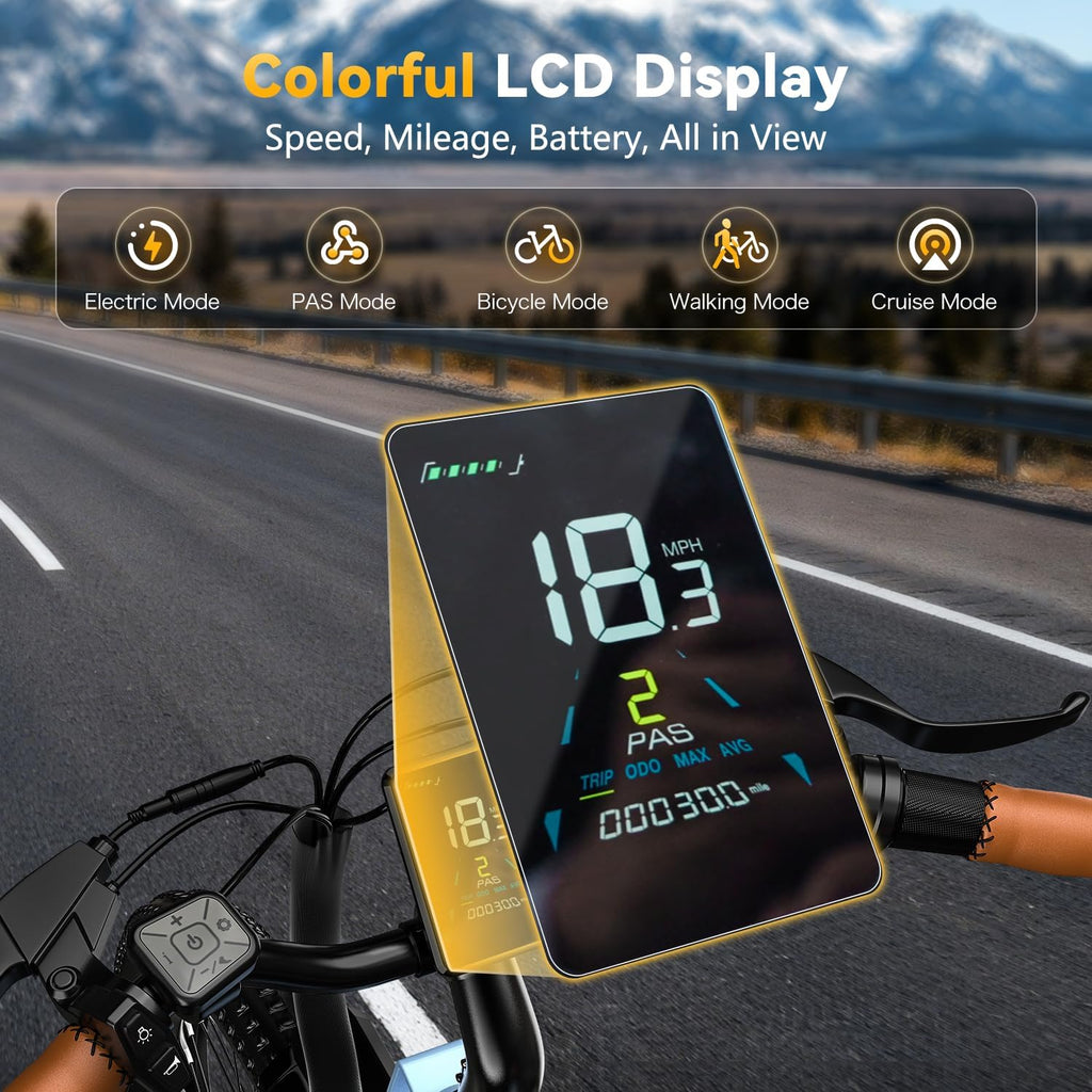 Electric Bike for Adults 1000W 1500W Peak Motor 15AH 20AH Removable Battery 70Miles 80Miles UL 2849 Certified Electric Commuter Bike Front Suspension Ebike