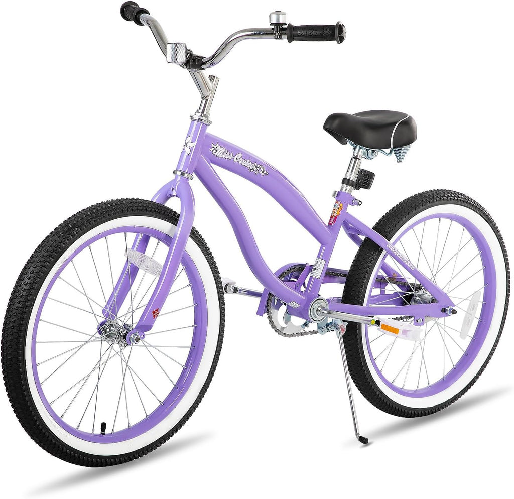 JOYSTAR 20' 24' 26' Beach Cruiser Bike for Girls, Boys, Mens and Womens, Single Speed Kids Cruiser Bikes with Coaster Brake, Multiple Colors