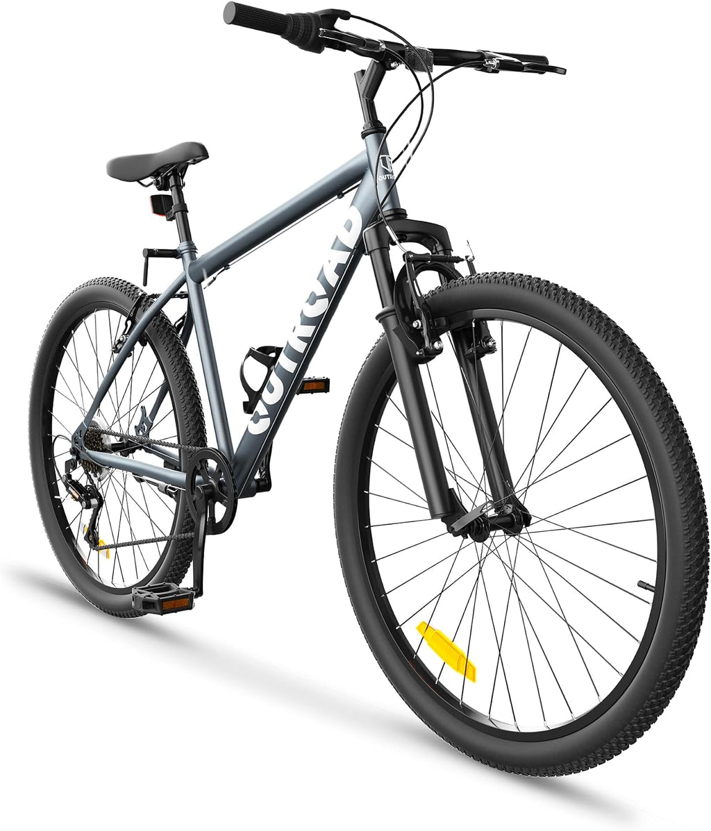 Betterland 26 Inch Mountain Bike with Adjustable Ergonomic Seat, 7/21 Speed Adult Bike with Dual V Brakes, Outdoor Cycling Bike with High Carbon Steel Frame and Front Suspension