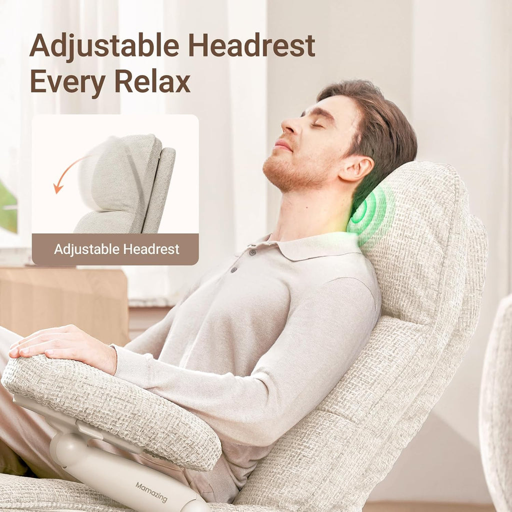 MAMAZING Lullacloud Swivel Rocker Recliner Chair for Adults with Adjustable Armrests & Headrest, Glider Rocking Chair Indoor with Removable Cover, Reading Chair with a Cushion for Living Room Bedroom